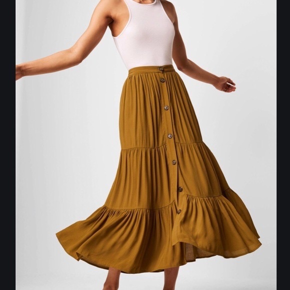 French Connection Easha Drape Button Front Skirt - Picture 10 of 13